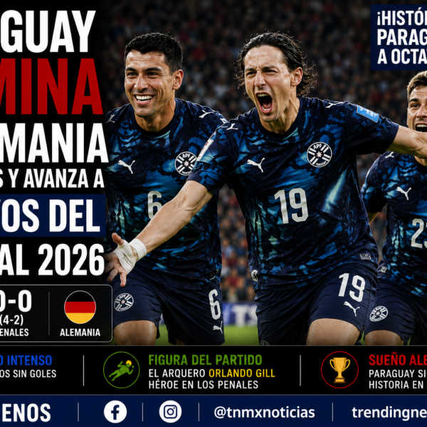 Paraguay elimina a Alemania en penales y avanza a octavos del Mundial 2026