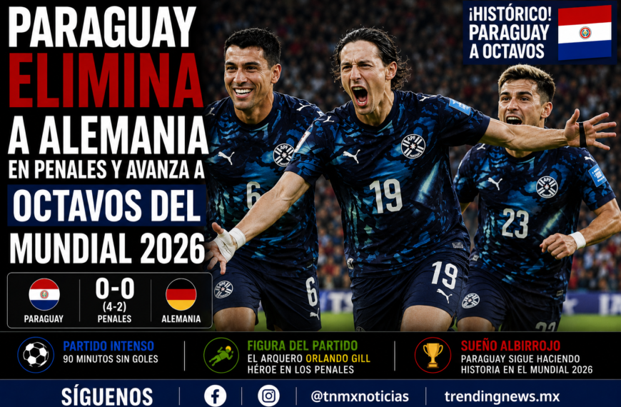 Paraguay elimina a Alemania en penales y avanza a octavos del Mundial 2026