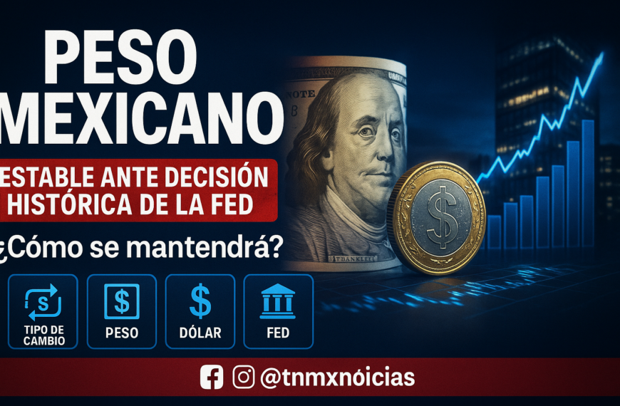 Peso mexicano en 17.19 por dólar: calma tensa antes de la Fed