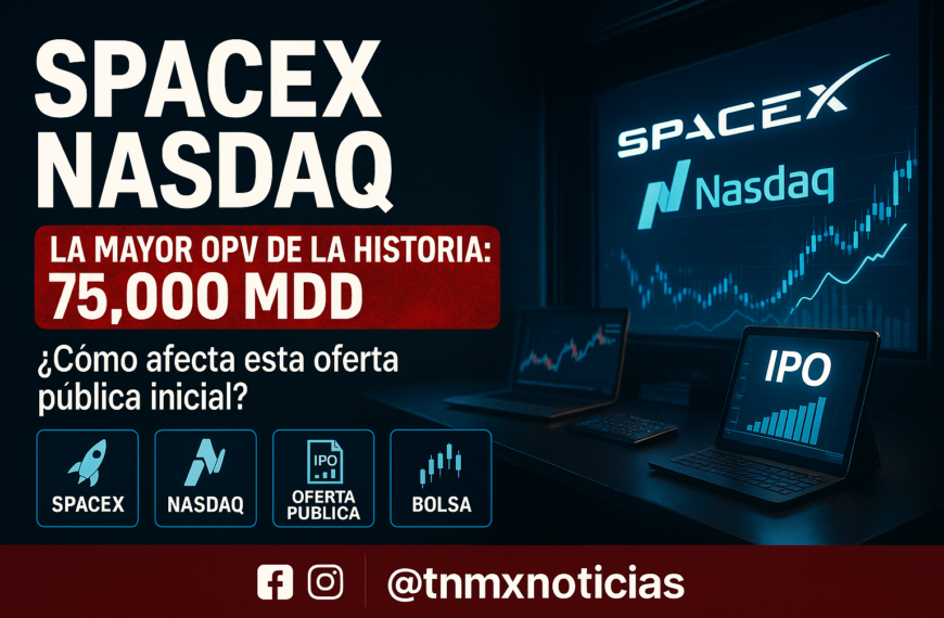 SpaceX debuta en Nasdaq con OPV histórica de 75,000 mdd y sube 19%