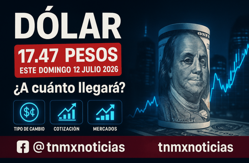 Dólar baja 0.43% y se ubica en 17.47 pesos este domingo 12 de julio