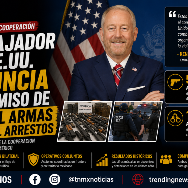 Embajador de EE.UU. anuncia decomiso de 50 mil armas y 10 mil arrestos