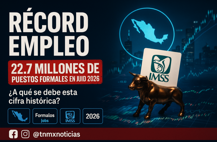 México rompe récord de empleo formal en junio 2026: 22.7 millones