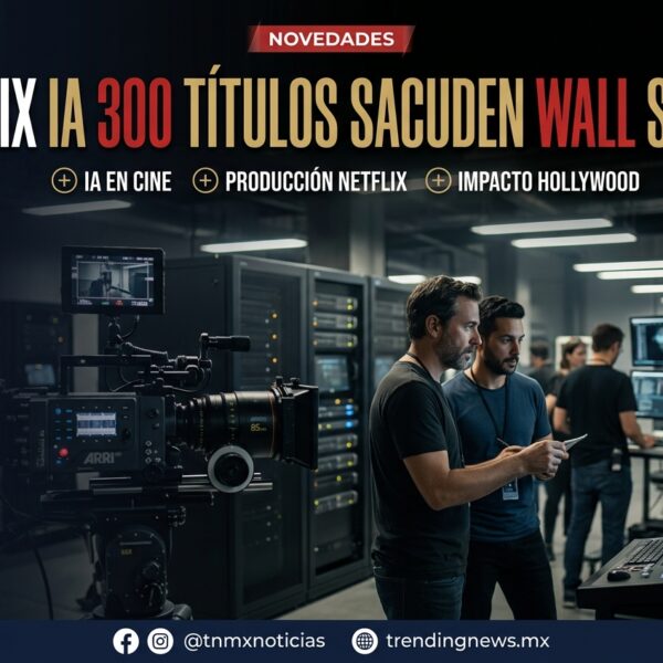 Netflix usó IA en 300 títulos en 2026 y sus acciones caen ~9% en Wall Street