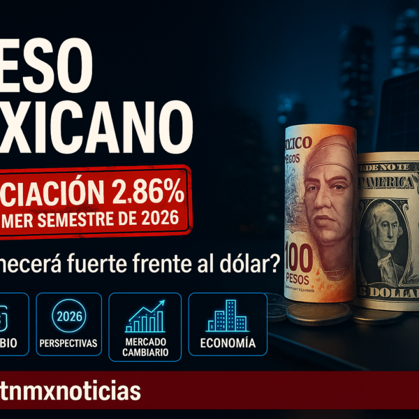 Peso mexicano gana 2.86% en primer semestre 2026 y cierra en 17.49