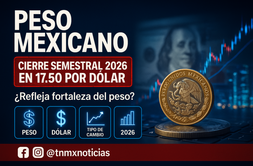 Peso cierra primer semestre 2026 en 17.50 con alza de 2.1%