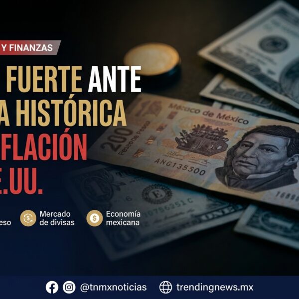 Peso roza 17.39 por dólar impulsado por caída histórica de inflación en EE.UU.